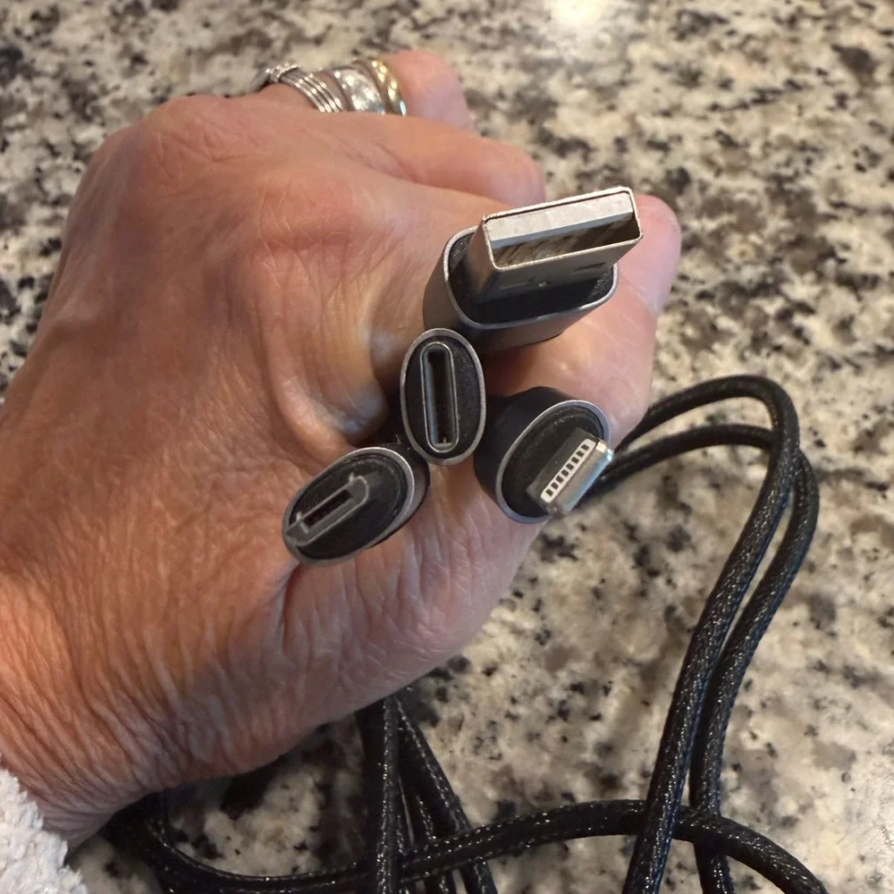 2 packs of Black Multi-Port Charging Cables